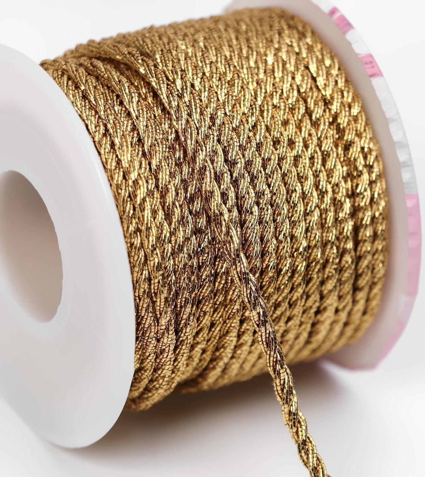 Нить для плетения, d = 3 мм, 15 ± 1 м, цвет золотой