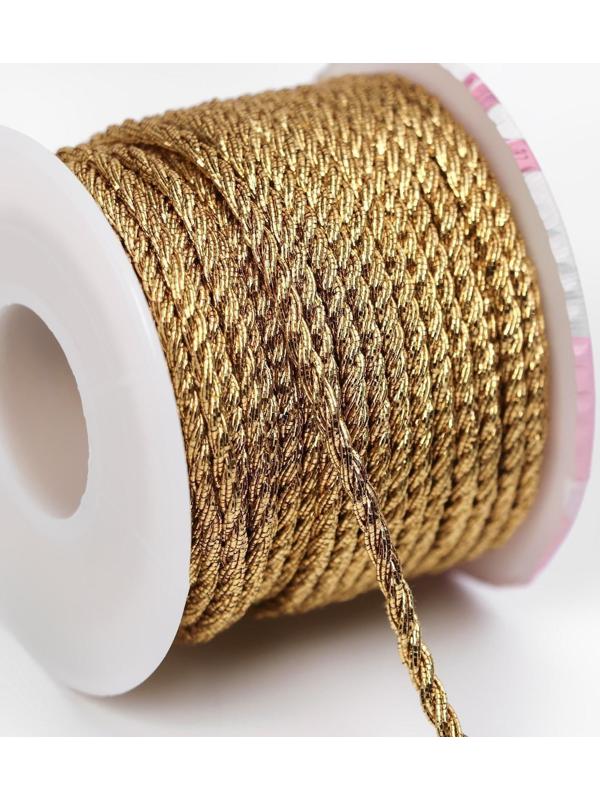 Нить для плетения, d = 3 мм, 15 ± 1 м, цвет золотой