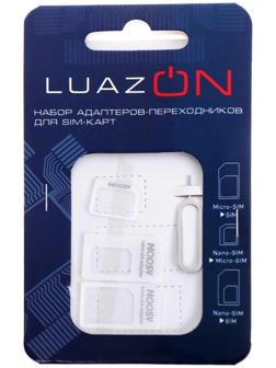 Адаптер Micro-SIM + Nano-SIM LuazON, чёрный