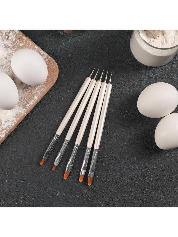 Набор кондитерских кисточек для декорирования «Кристалл», 5 шт