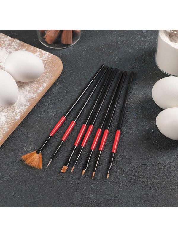 Набор кондитерских кисточек для декорирования «Рубин», 7 шт