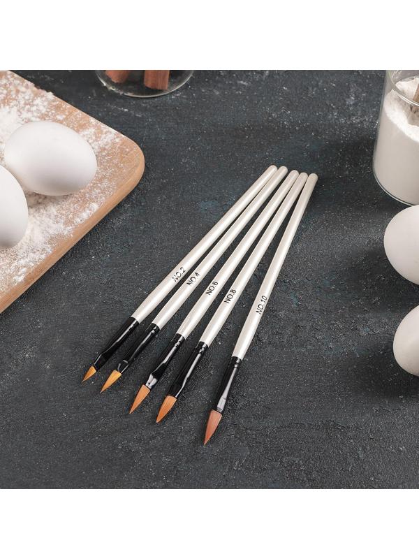 Набор кондитерских кисточек для декорирования «Топаз», 5 шт