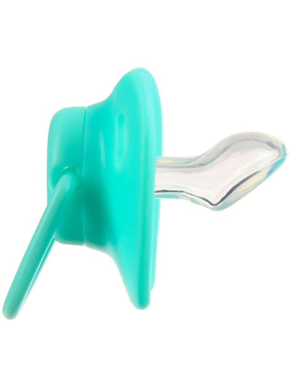 Пустышка классическая, с колпачком и держателем, в контейнере, от 0 мес., цвет бирюзовый