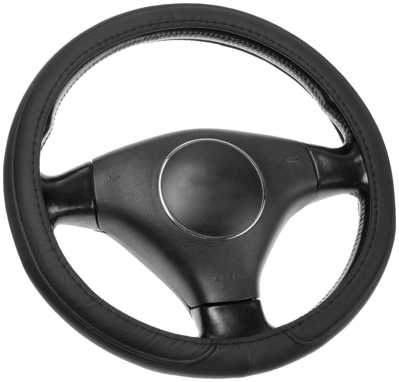 Оплётка TORSO, кожа PU, перфорация, размер 38 см, черный