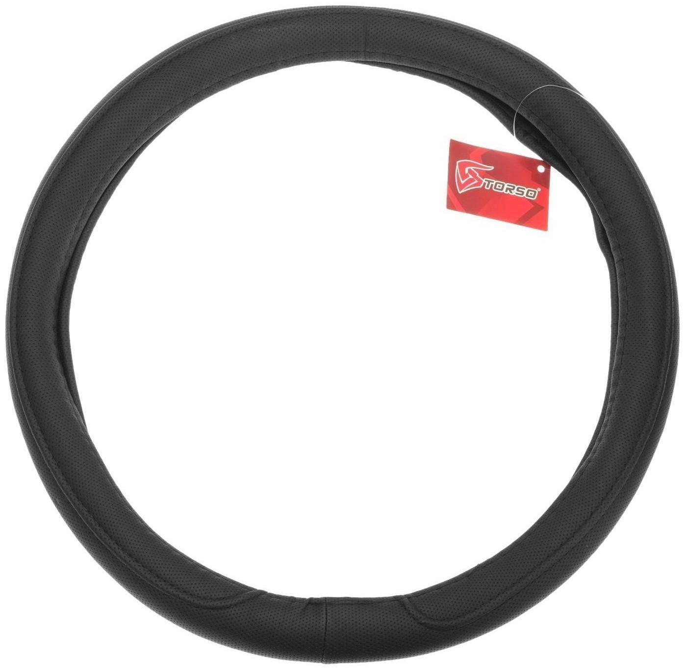 Оплётка TORSO, кожа PU, перфорация, размер 38 см, черный