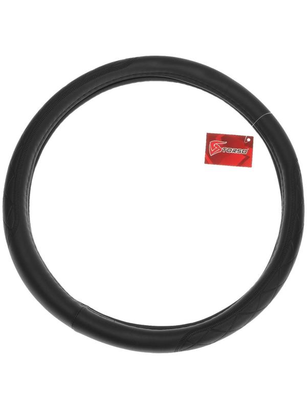 Оплётка TORSO, кожа PU, узор, размер 38 см, черный