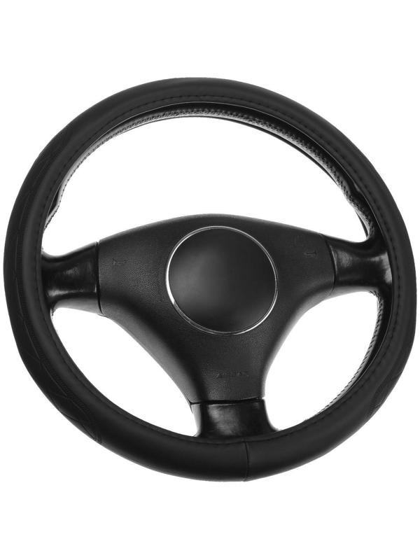 Оплётка TORSO, кожа PU, узор, размер 38 см, черный