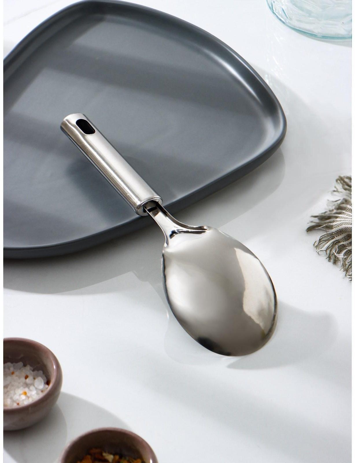 Ложка гарнирная из нержавеющей стали Доляна «Стандарт», h=24 см, цвет серебряный