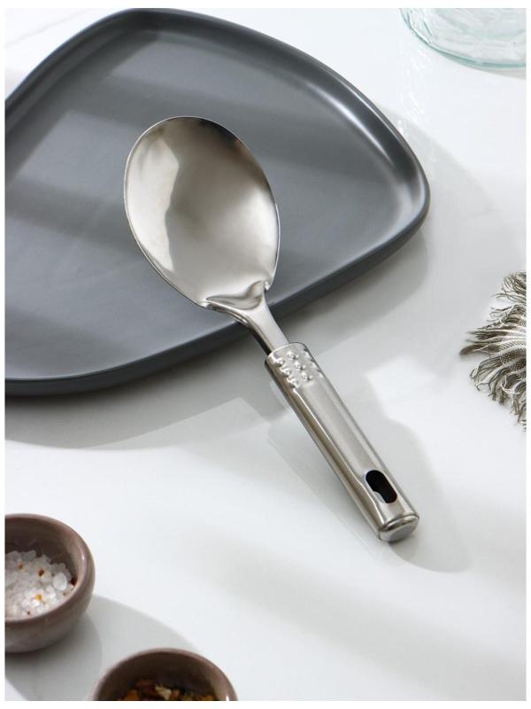 Ложка гарнирная из нержавеющей стали Доляна «Стандарт», h=24 см, цвет серебряный