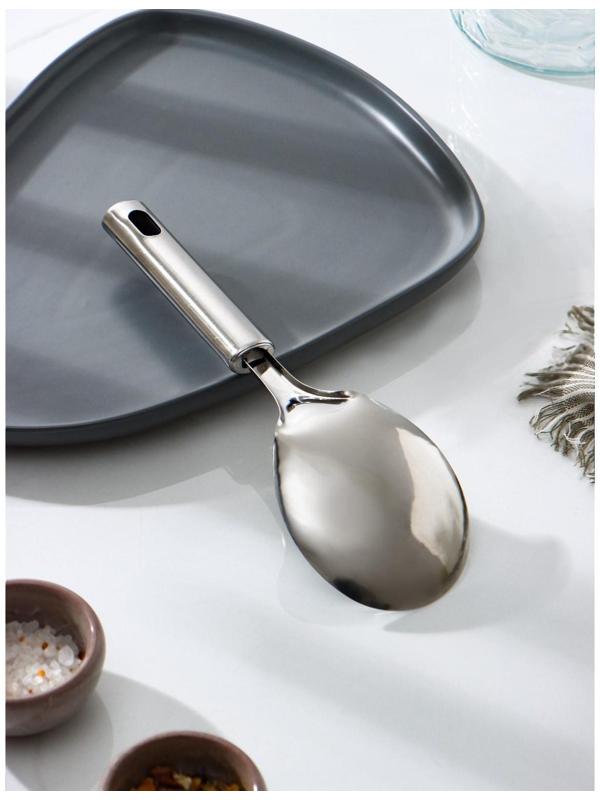 Ложка гарнирная из нержавеющей стали Доляна «Стандарт», h=24 см, цвет серебряный