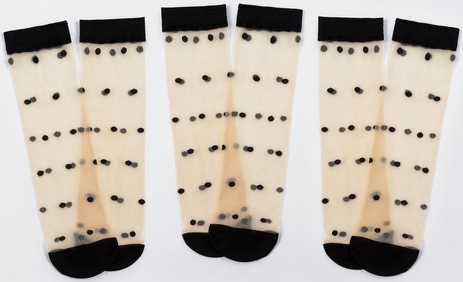 Набор стеклянных женских носков (3 пары) MINAKU размер 36-37 (23 см)