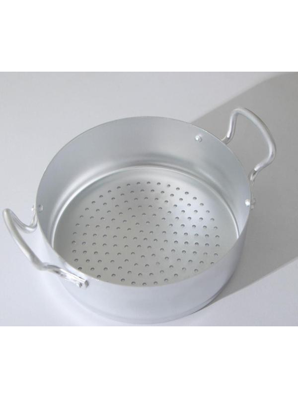 Кастрюля-пароварка, 2,5 л, металлическая крышка, цвет хромированный