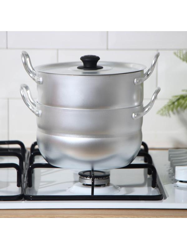 Кастрюля-пароварка, 2,5 л, металлическая крышка, цвет хромированный