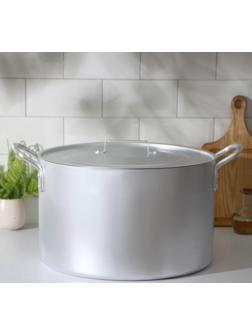 Котёл, 30 л, металлическая крышка, цвет хромированный