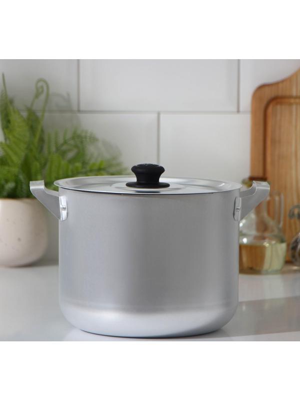 Кастрюля, 3,5 л, металлическая крышка, цвет хромированный