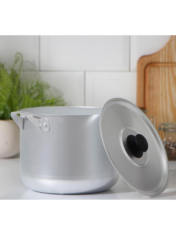 Кастрюля, 3,5 л, металлическая крышка, цвет хромированный