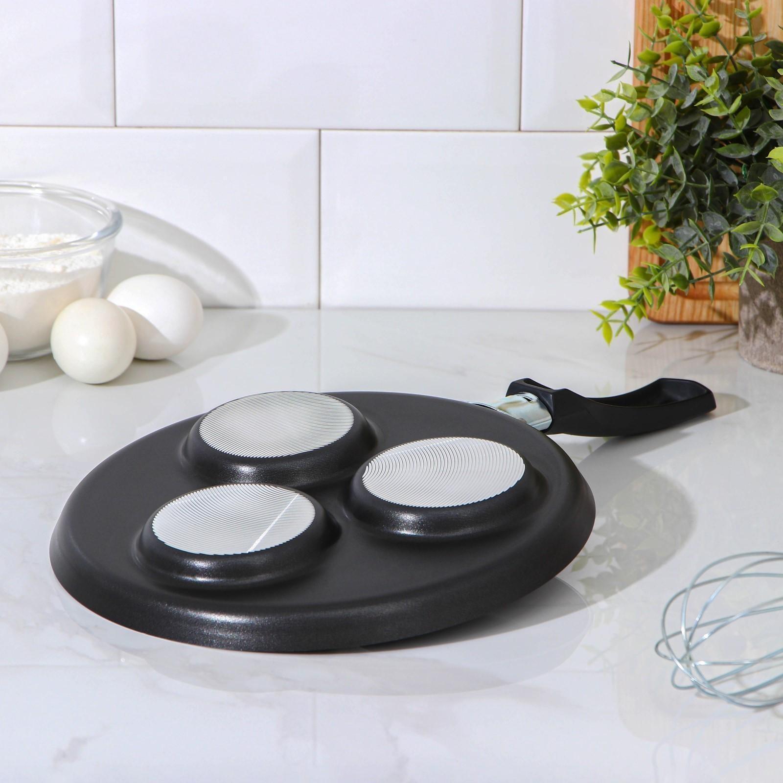 Сковорода «Хит», d=24 см, порционная, антипригарное покрытие, цвет чёрный