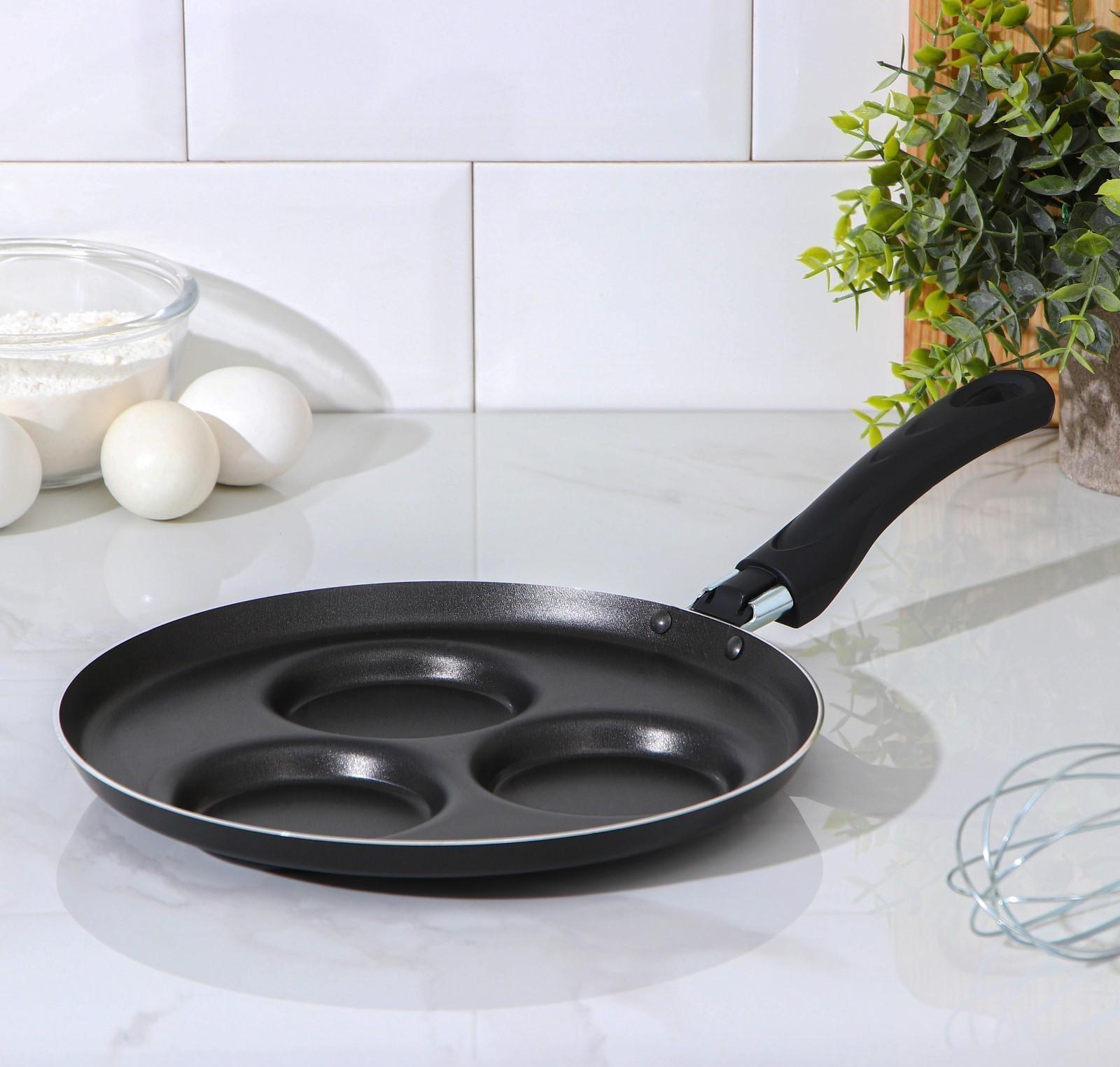 Сковорода «Хит», d=24 см, порционная, антипригарное покрытие, цвет чёрный