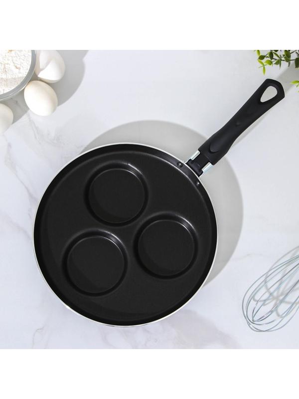 Сковорода «Хит», d=24 см, порционная, антипригарное покрытие, цвет чёрный