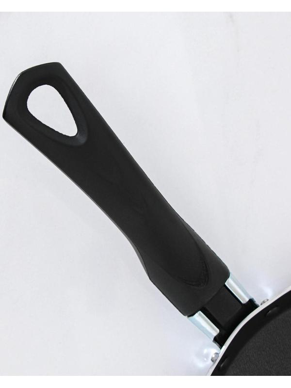 Сковорода блинная «Хит», d=18 см, пластиковая ручка, антипригарное покрытие, цвет чёрный