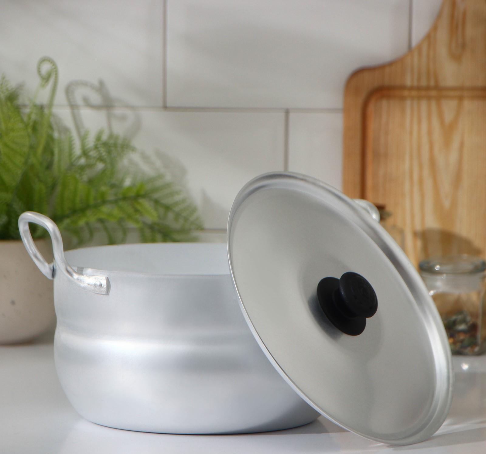 Кастрюля, 3 л, металлическая крышка, цвет хромированный