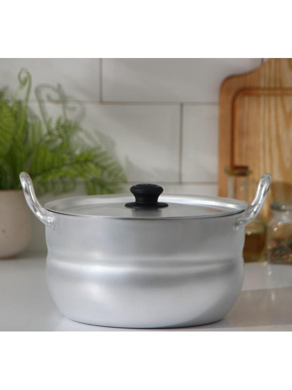 Кастрюля, 3 л, металлическая крышка, цвет хромированный