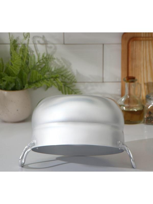 Кастрюля, 3 л, металлическая крышка, цвет хромированный