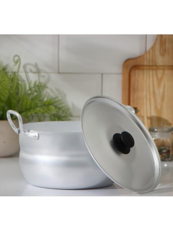 Кастрюля, 3 л, металлическая крышка, цвет хромированный