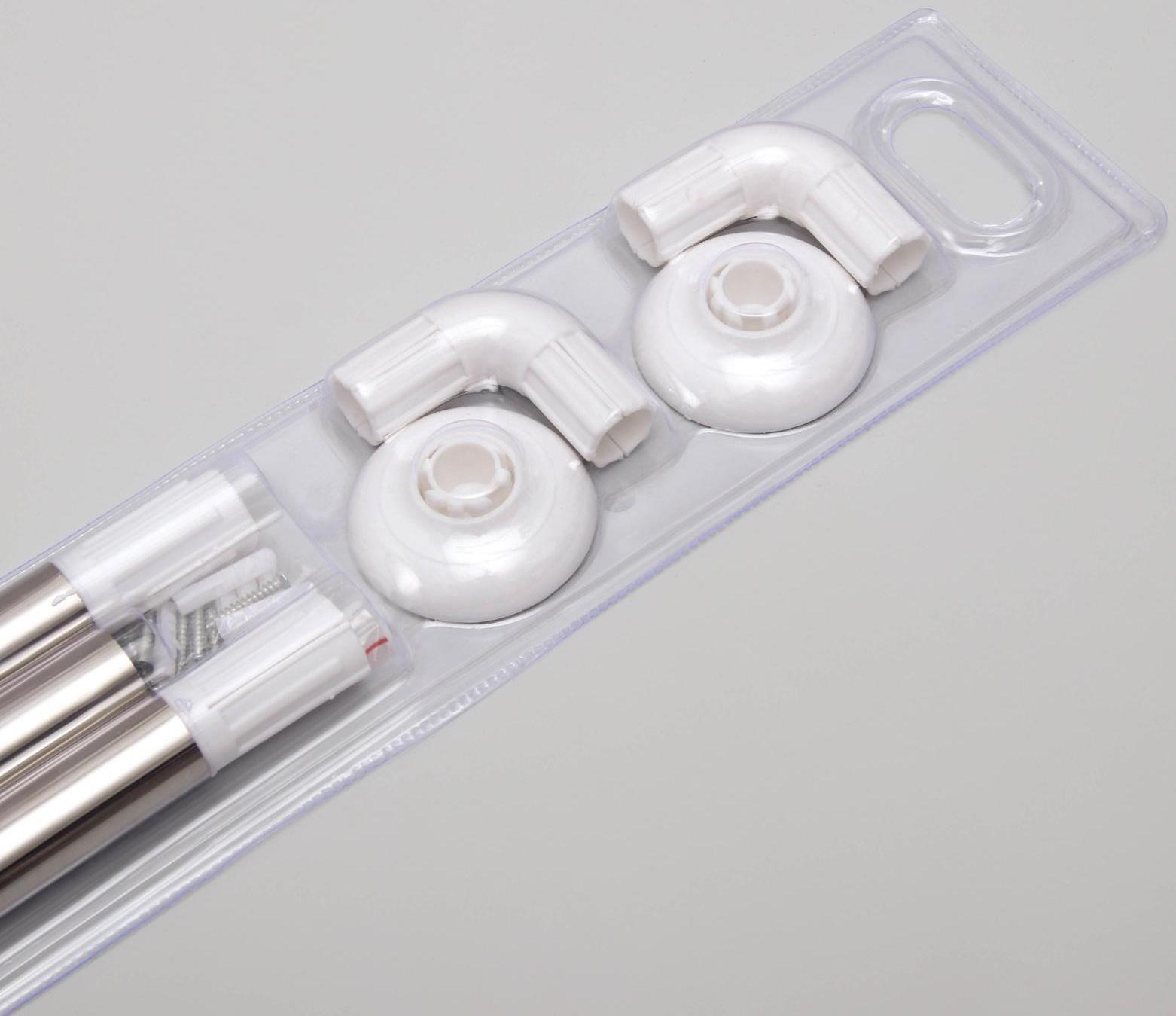 Карниз для ванной комнаты п-образный, 90×90×90 см, нержавеющая сталь