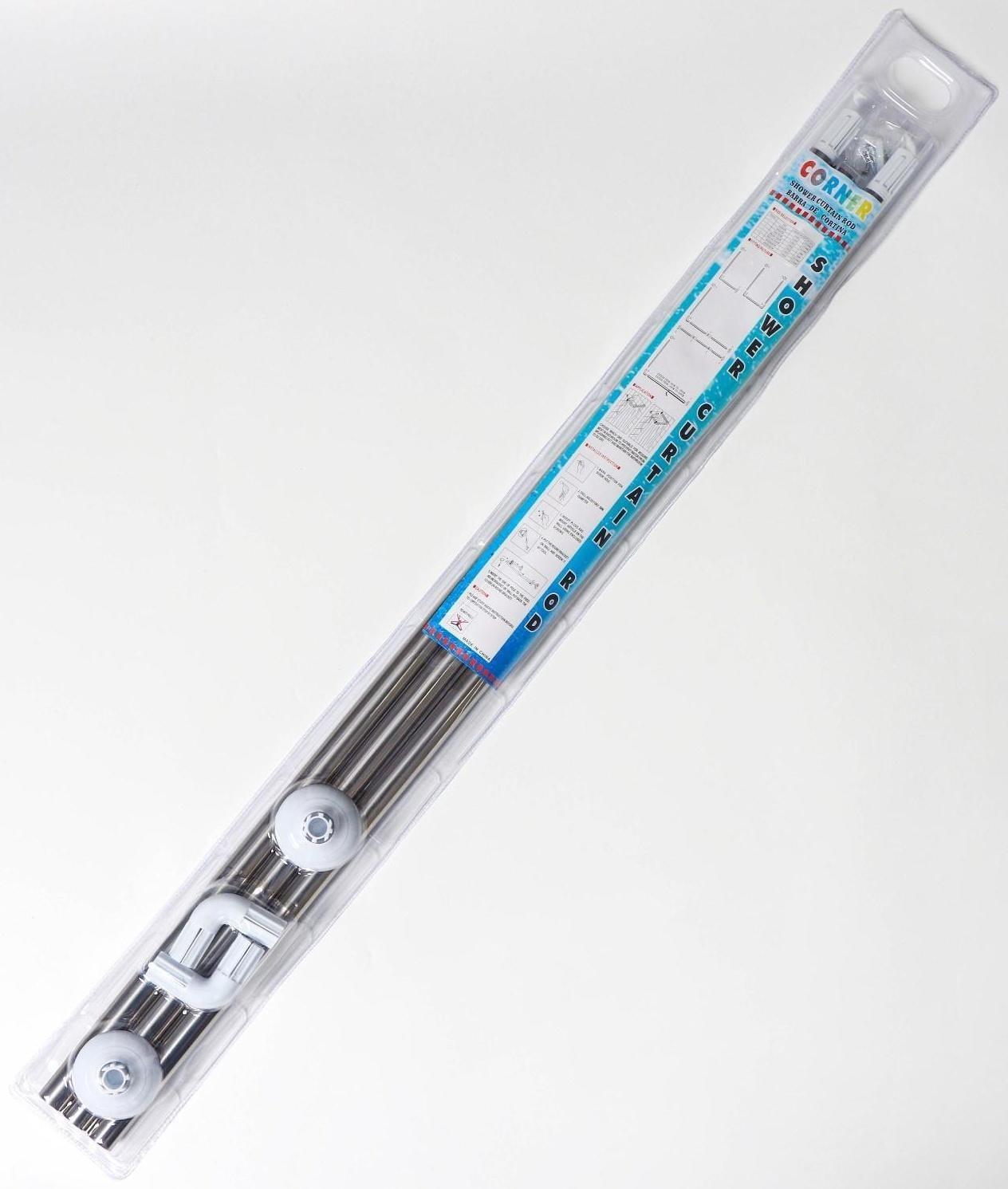 Карниз для ванной комнаты п-образный, 90×90×90 см, нержавеющая сталь