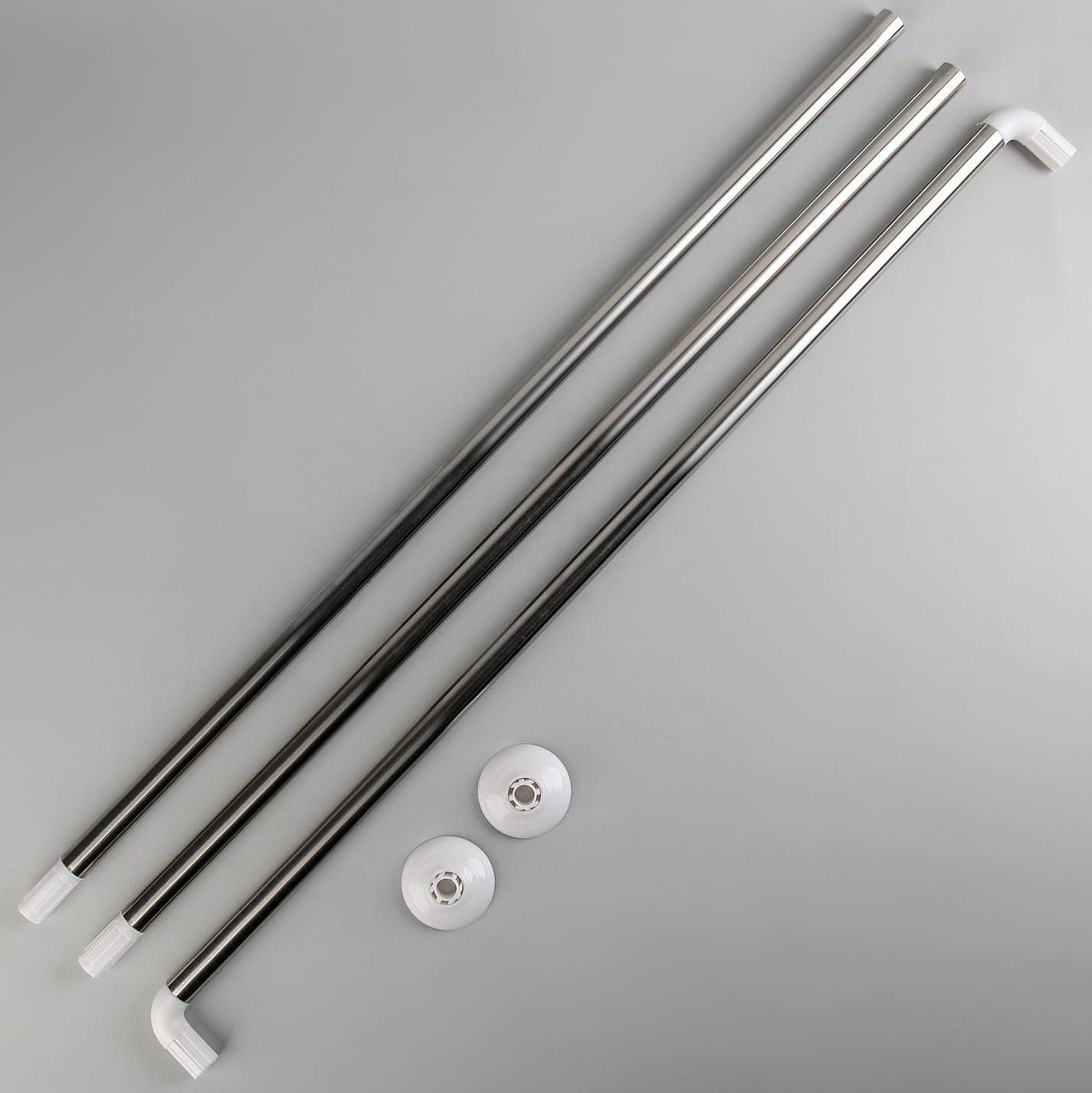 Карниз для ванной комнаты п-образный, 90×90×90 см, нержавеющая сталь