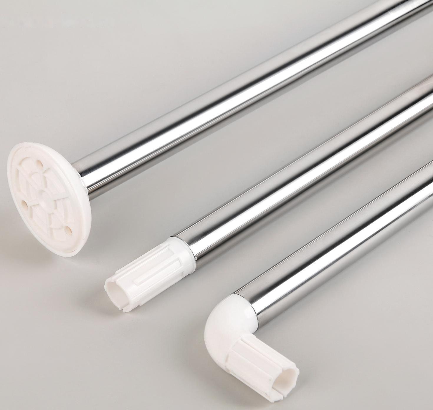 Карниз для ванной комнаты п-образный, 90×90×90 см, нержавеющая сталь