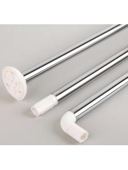 Карниз для ванной комнаты п-образный, 90×90×90 см, нержавеющая сталь