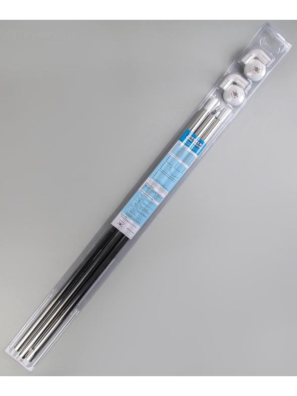 Карниз для ванной комнаты п-образный, 90×90×90 см, нержавеющая сталь