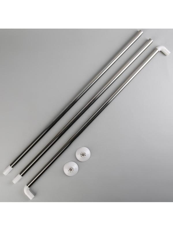 Карниз для ванной комнаты п-образный, 90×90×90 см, нержавеющая сталь