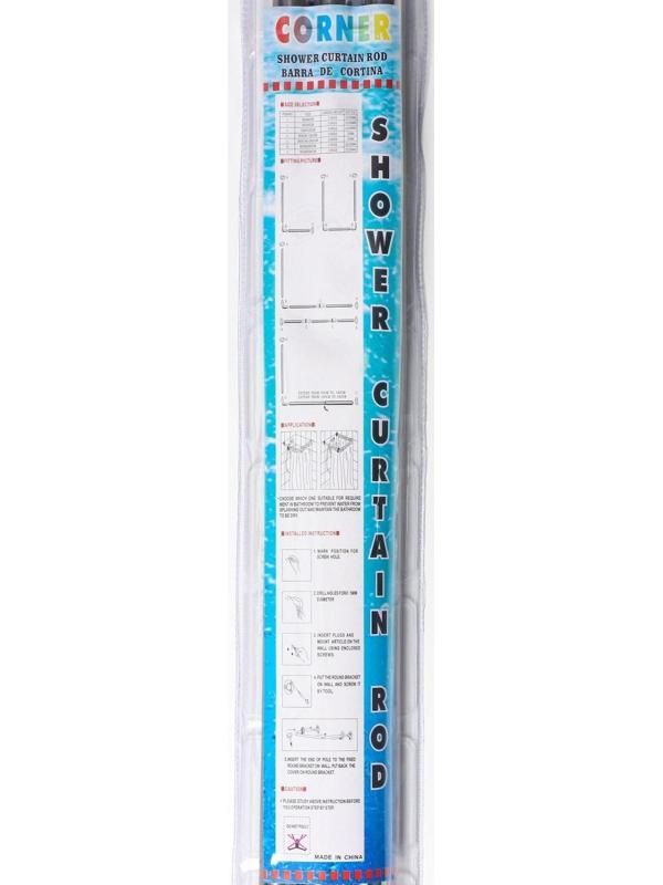 Карниз для ванной комнаты п-образный, 90×90×90 см, нержавеющая сталь