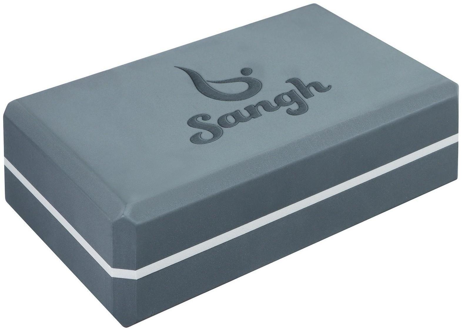 Блок для йоги 23 х 15 х 8 см, вес 120 г, цвет серый