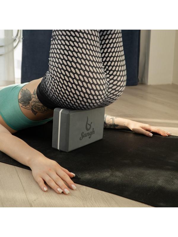 Блок для йоги 23 х 15 х 8 см, вес 120 г, цвет серый