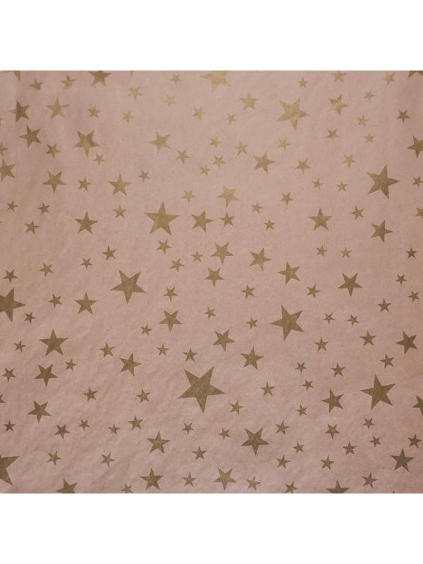 Бумага упаковочная крафтовая «Звёзды», золотая краска, 70 × 100 см