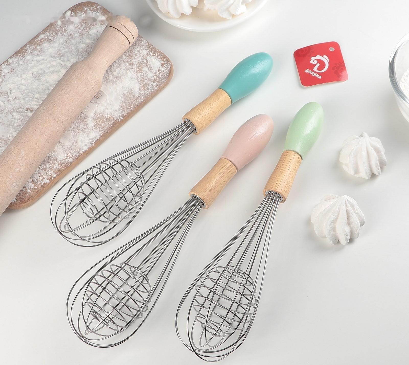 Венчик для взбивания Доляна «Камея», 29,5 см, цвет МИКС