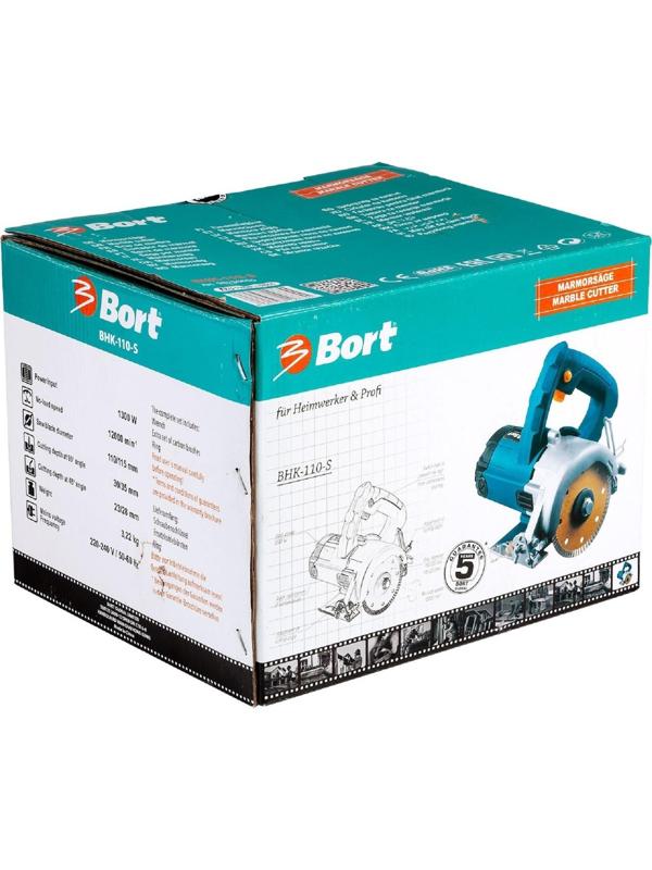 Пила циркулярная Bort BHK-110-S, 1300Вт, 12000 об/мин, d=110/115 мм, посадочный 20/22 мм