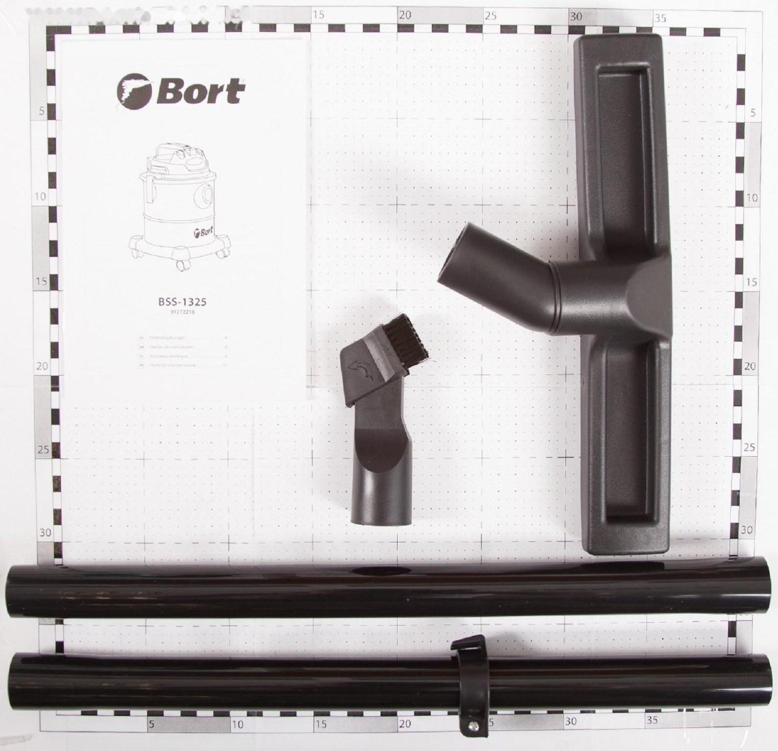 Строительный пылесос Bort BSS-1325, 1300 Вт, 29 л/сек, 25 л, функции выдува и сбора жидкости