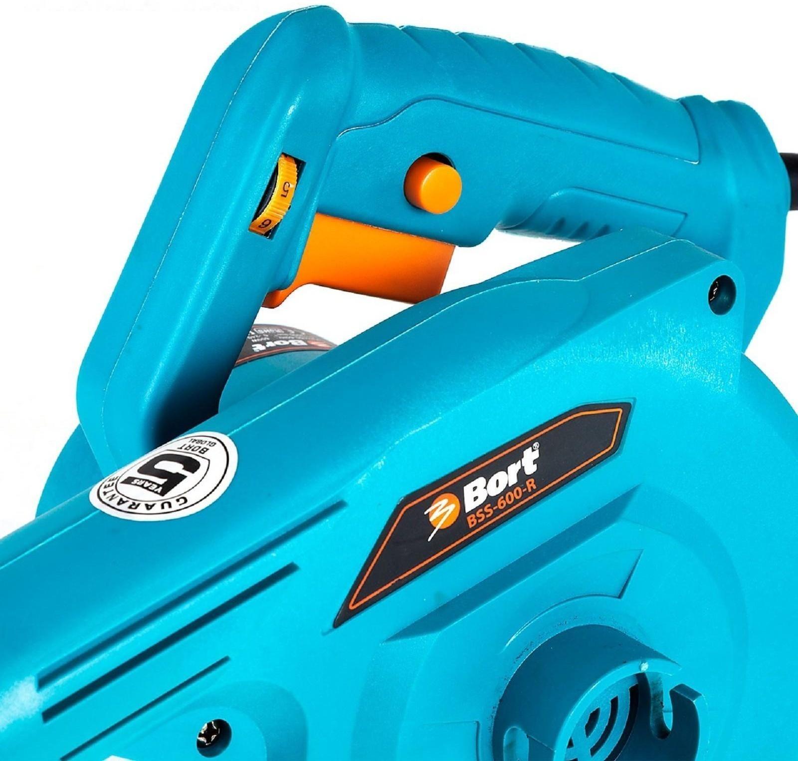 Электрическая воздуходувка Bort BSS-600-R, 600 Вт, 240 м3/час, 13000 об/мин, выдув