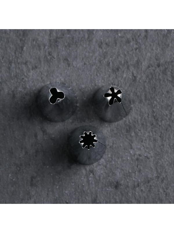 Набор кондитерский «Лориэн», 10 предметов: форма для выпечки 5 шт «Круг», 3 насадки, адаптер, мешок