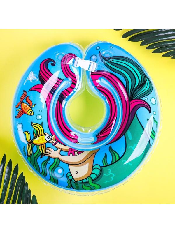 Круг детский на шею, для купания, «Русалочка», от 1 мес, двухкамерный, с погремушками