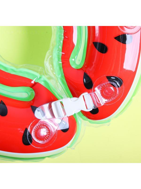 Круг детский на шею, для купания, «Арбузик», от 1 мес, двухкамерный, с погремушками