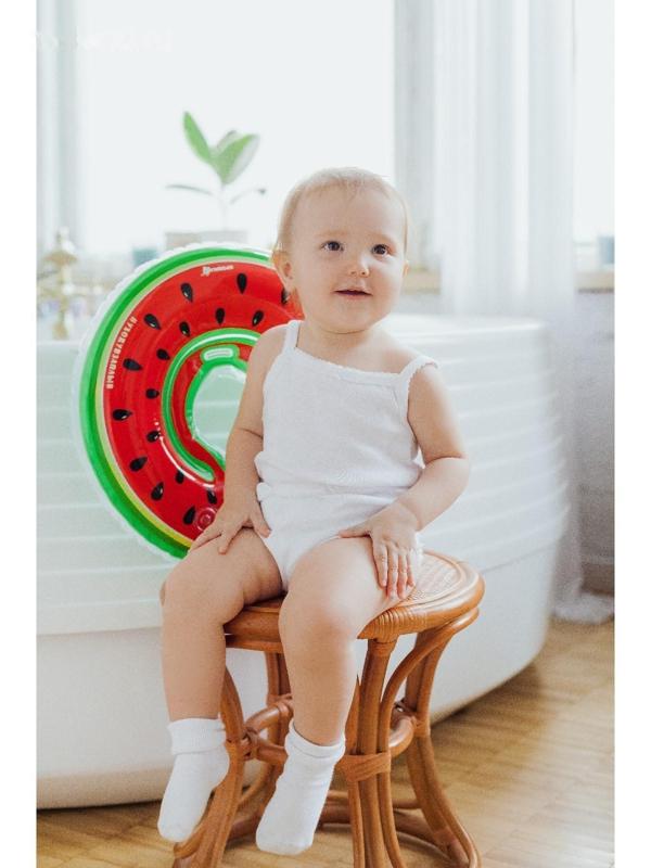 Круг детский на шею, для купания, «Арбузик», от 1 мес, двухкамерный, с погремушками