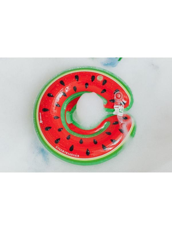 Круг детский на шею, для купания, «Арбузик», от 1 мес, двухкамерный, с погремушками
