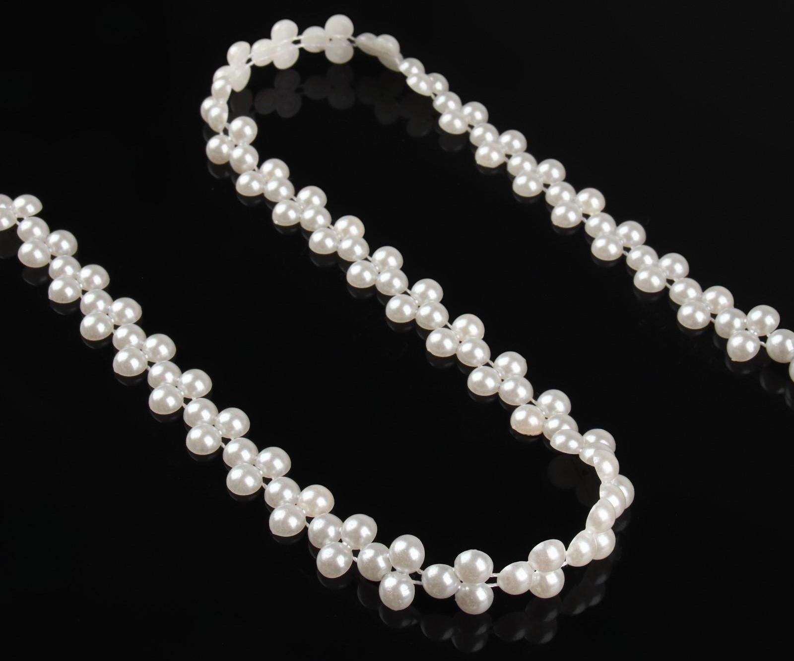 Жемчуг на нитях, плоский, 10 мм, 9 ± 1 м, цвет белый