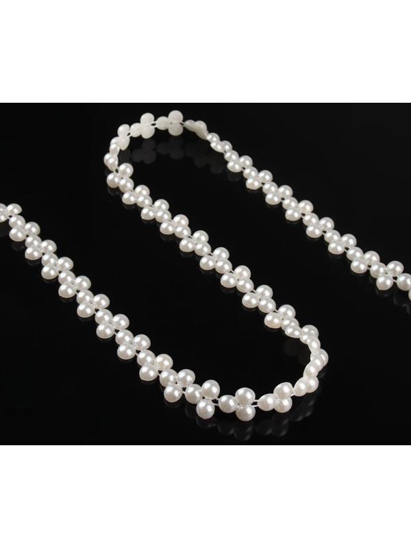 Жемчуг на нитях, плоский, 10 мм, 9 ± 1 м, цвет белый